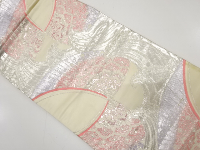 アンティーク　荒波に華紋織り出し袋帯（材料）